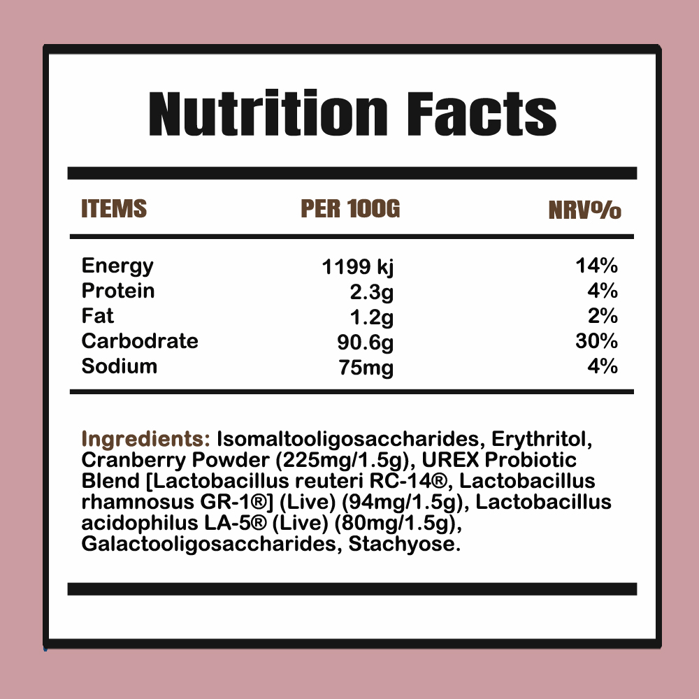 Bebida sólida probiótica de cranberry