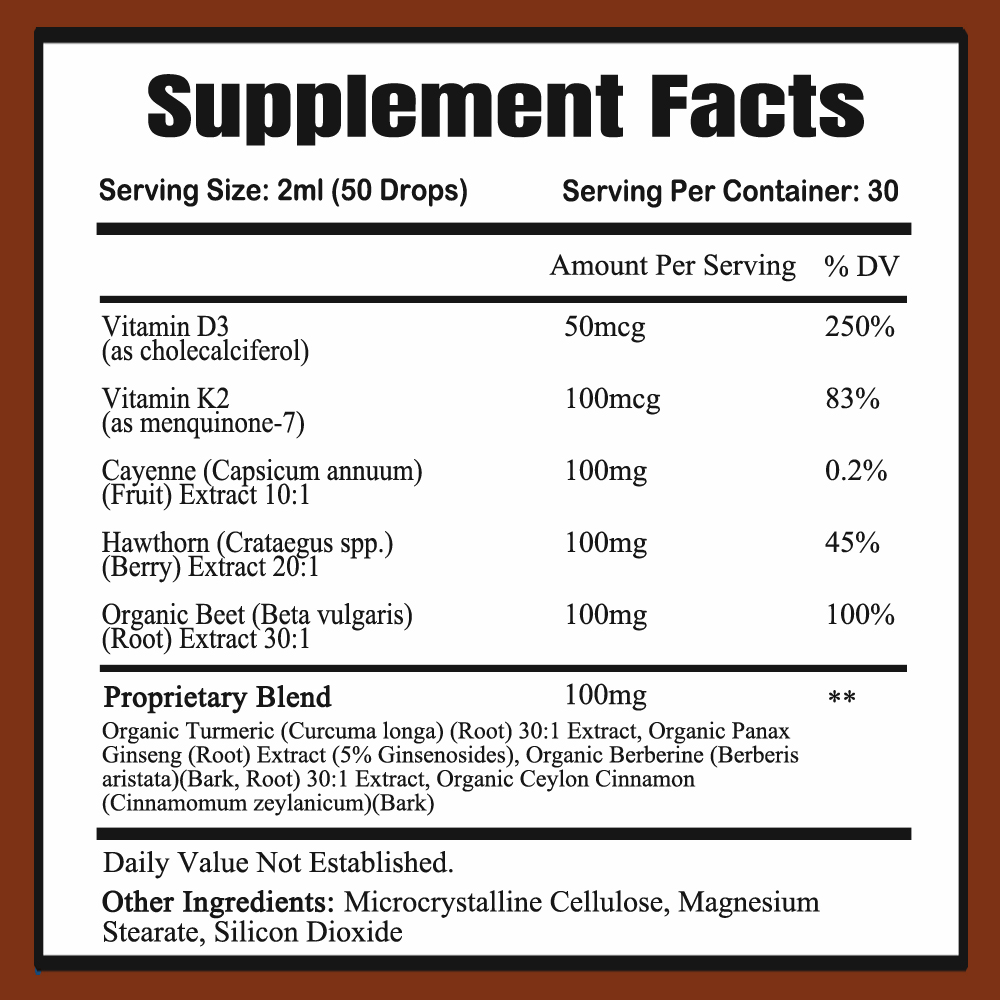 Кайенский перец, боярышник, корнеплод свеклы, куркума, витамины K2+D3