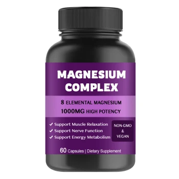 Complexo de Glicinato de Magnésio 1000mg - Suplemento de Magnésio para Auxílio na Saúde Muscular, Óssea, do Sono e Imunológica